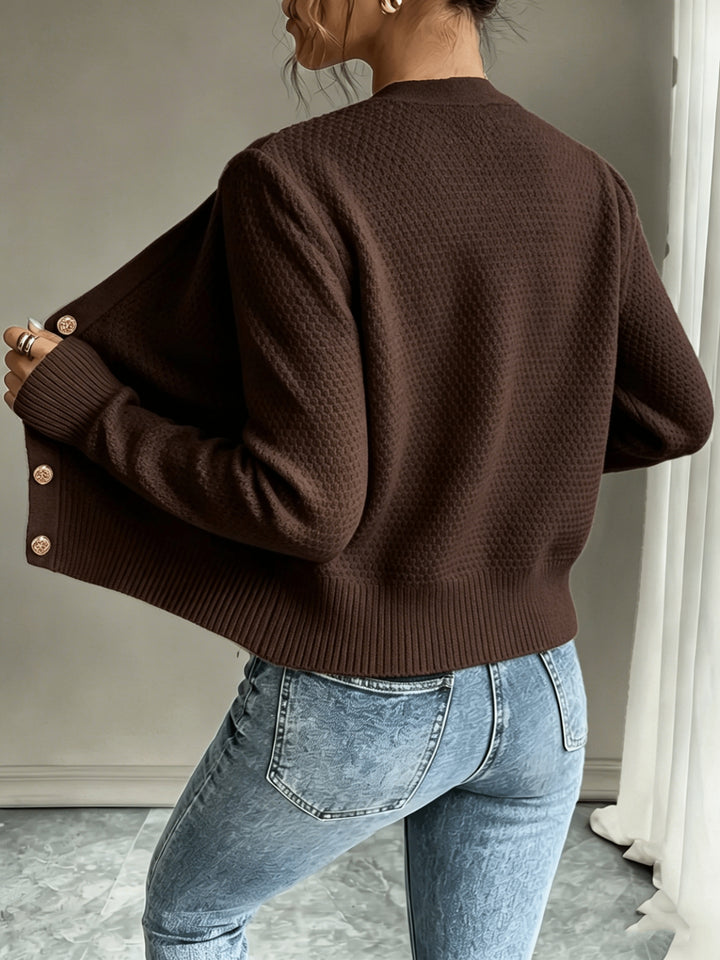Lorraine | Cable-Knit Button-Front Cardigan