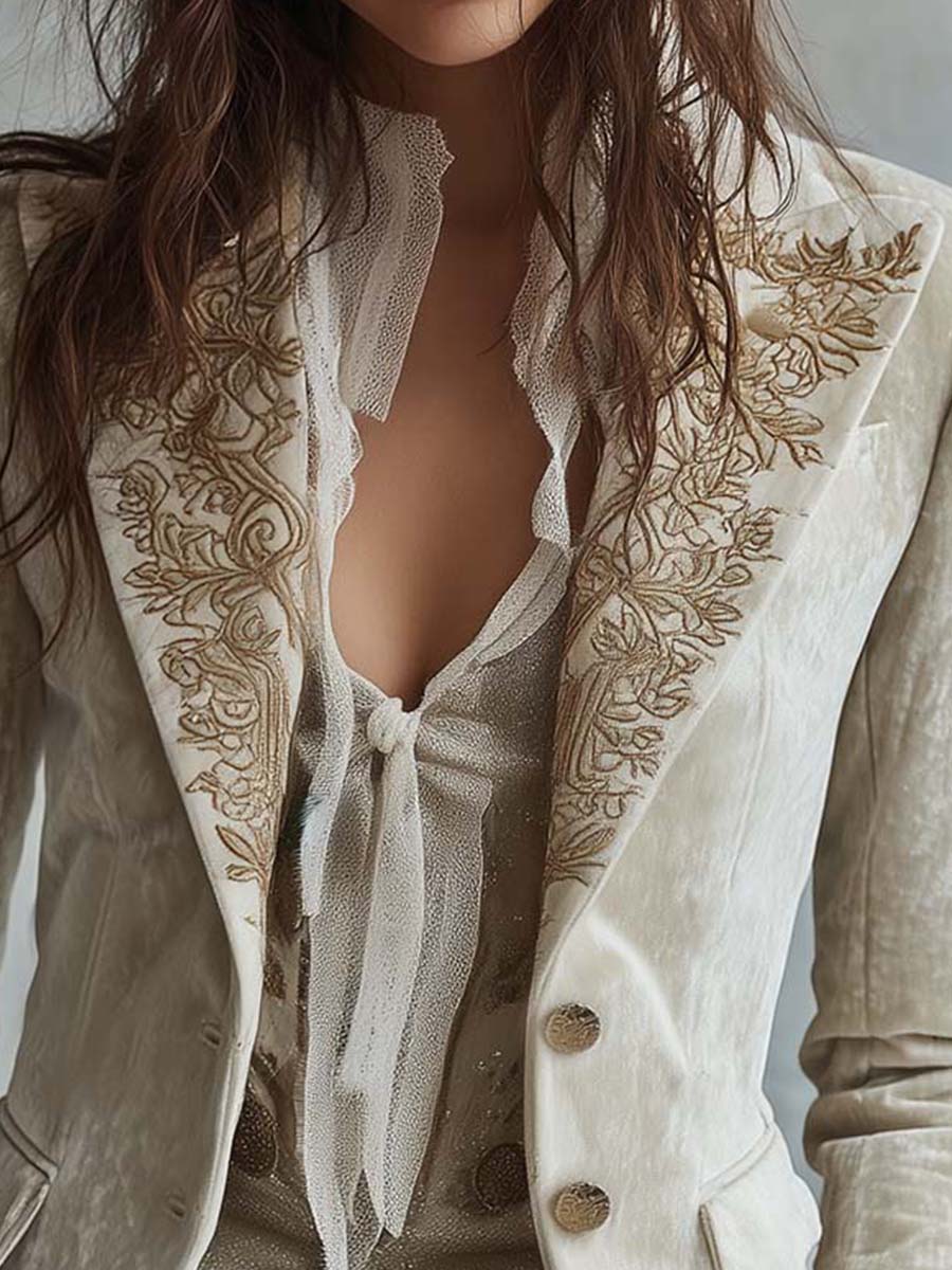 Amberly | Embroidered Tailored Blazer