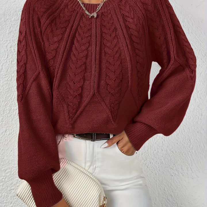 Fiona | Cable-Knit Round-Neck Sweater