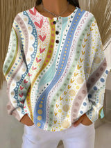 Henrietta | Artful Stripe-Print Sweater