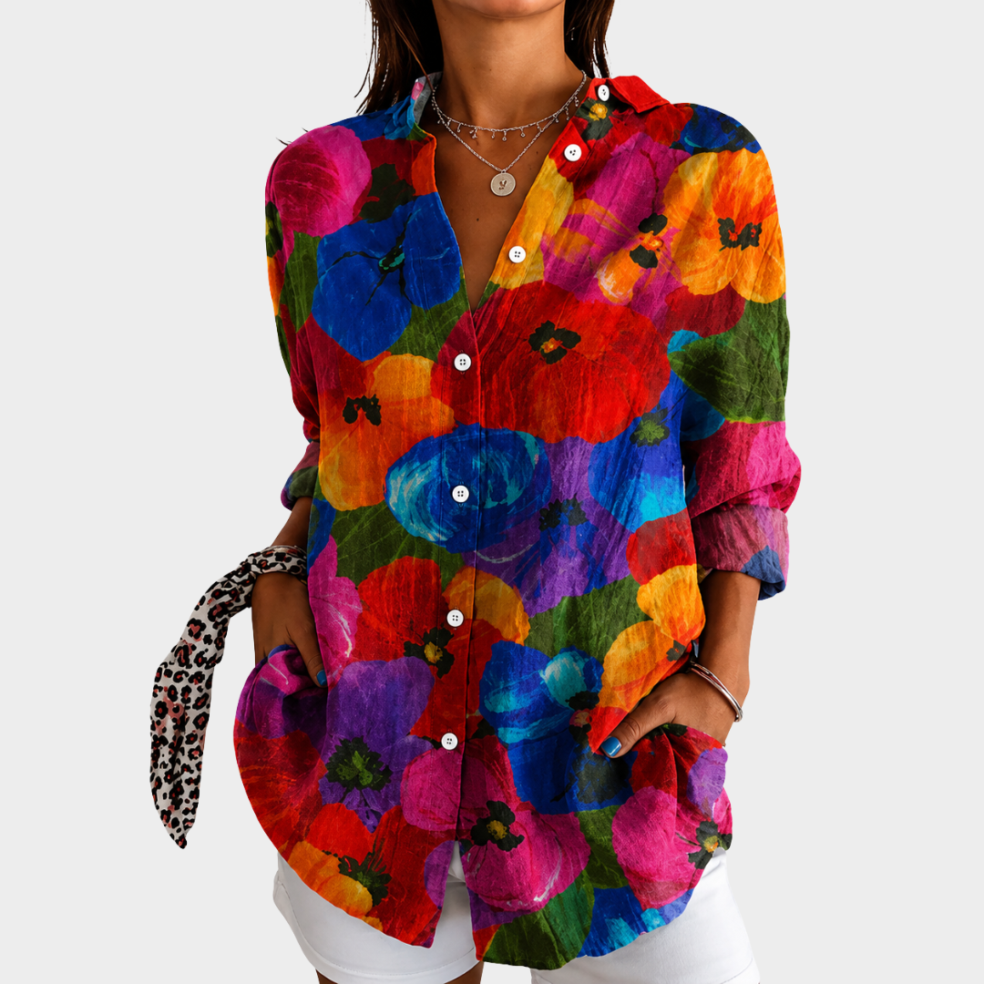 Heather | Painterly Floral Blouse