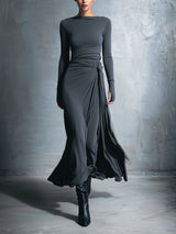 Rosanne | Draped Side-Tie Maxi Dress