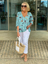 Wendy | Floral Button Tunic Top