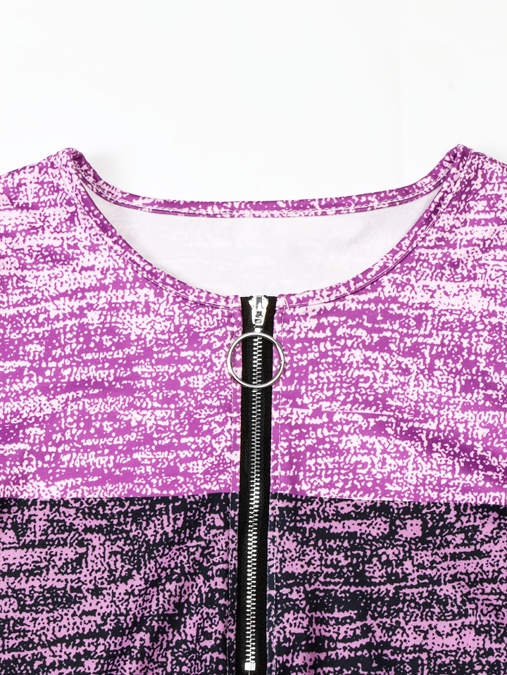 Danica | Colour-Block Quarter-Zip Top