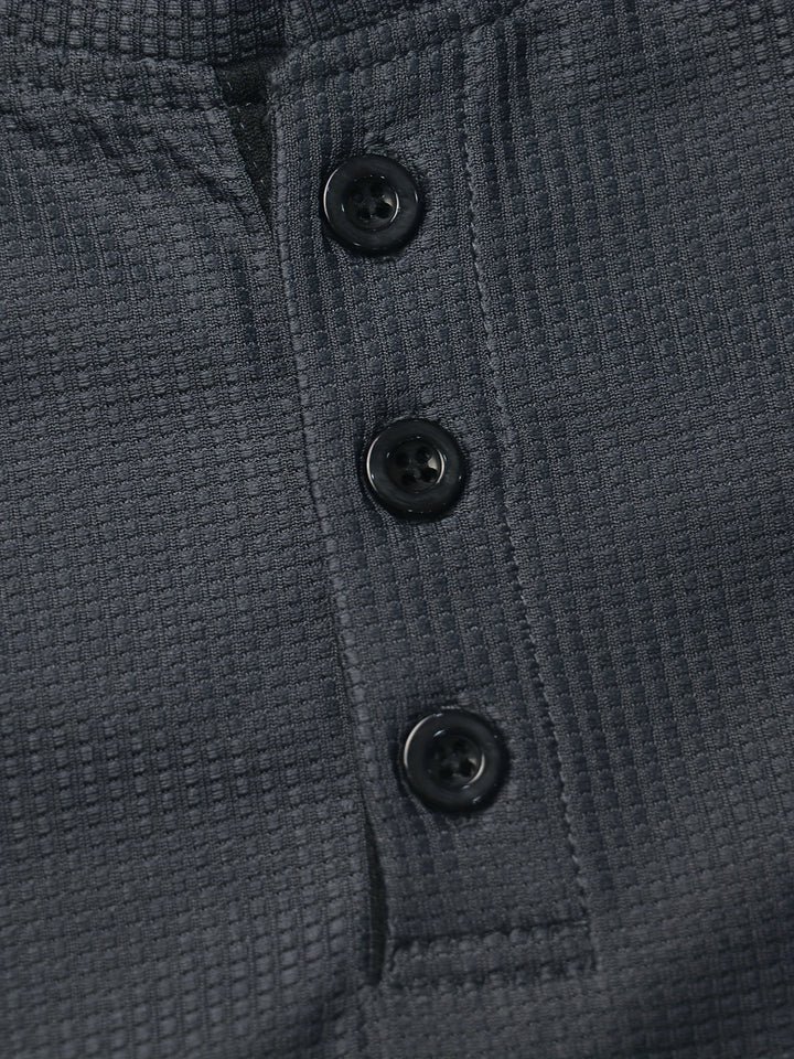 Roland | Textured Button-Placket Long-Sleeve Top