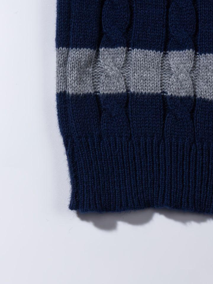 Bellamy | Colour-Block Cable-Knit Jumper