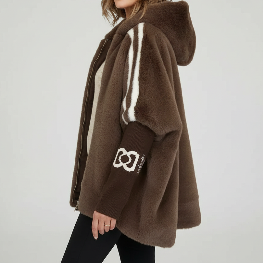 Regina | Striped-Sleeve Hooded Jacket
