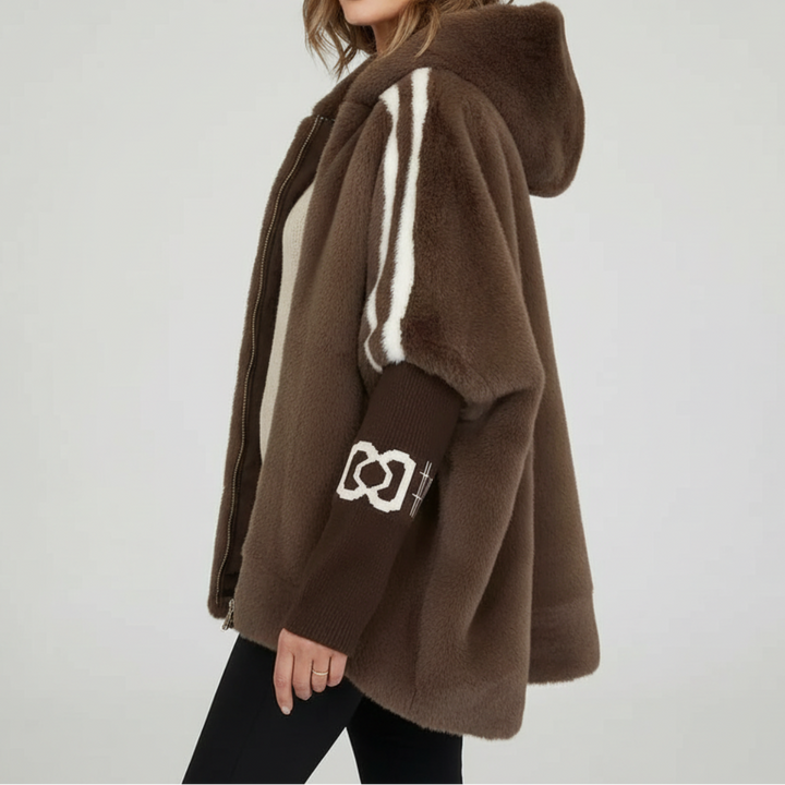Regina | Striped-Sleeve Hooded Jacket