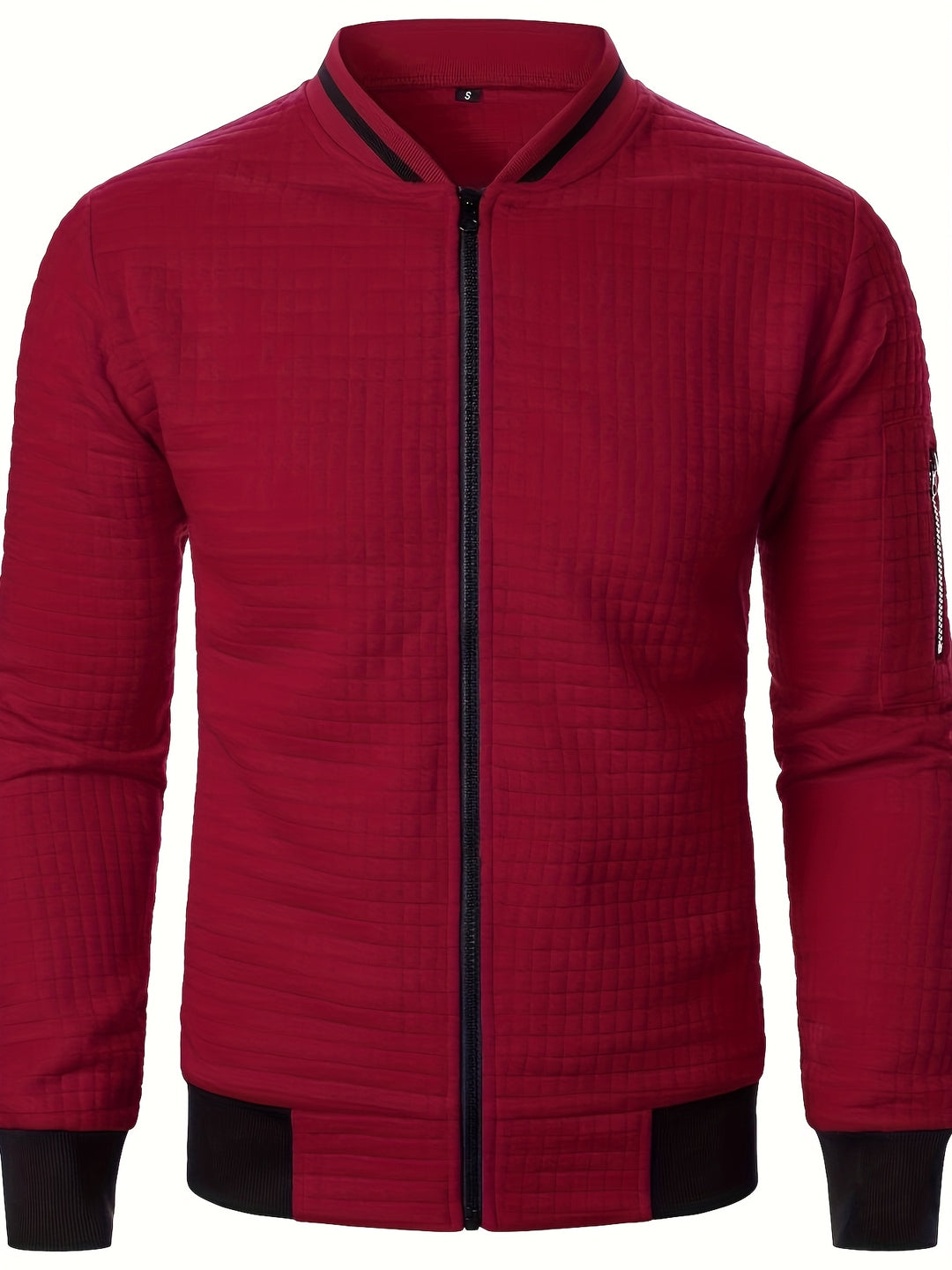 Spencer | Textured Zip-Up Bomber Jacket