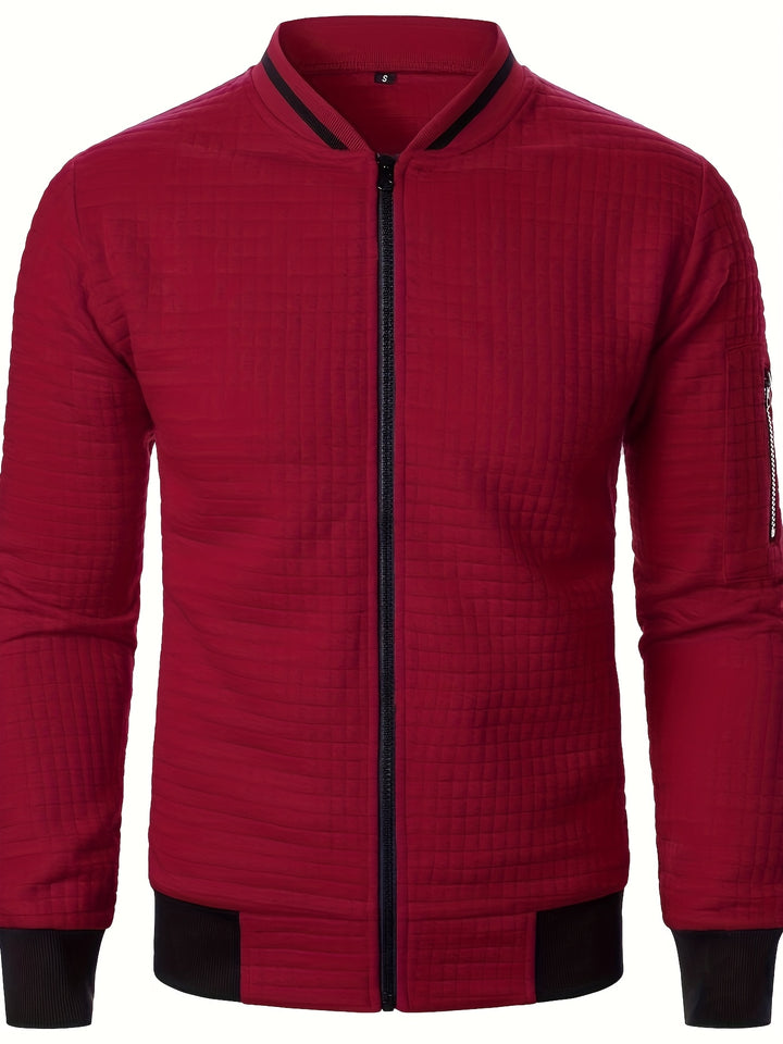 Spencer | Textured Zip-Up Bomber Jacket