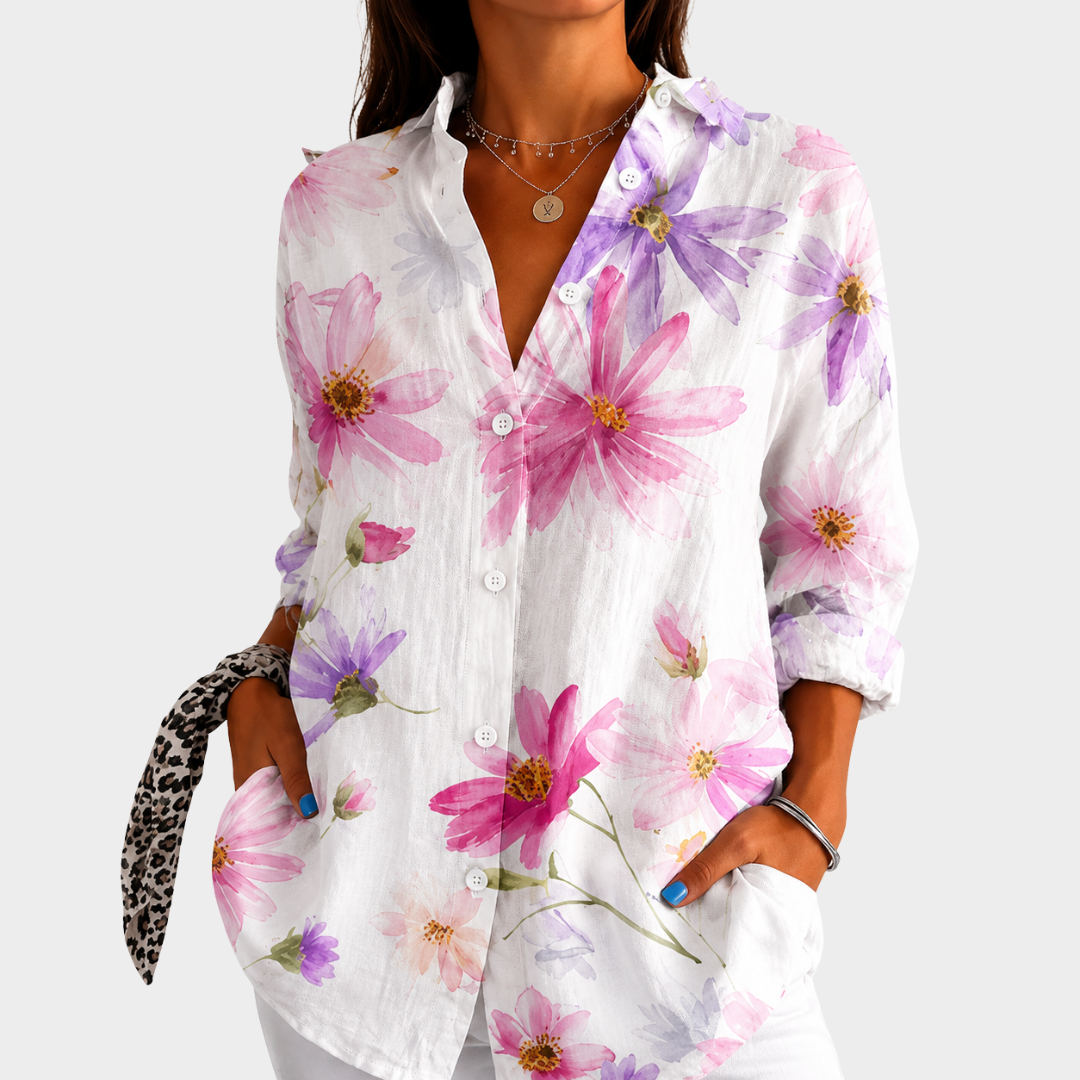 Daphne | Watercolour Floral Blouse