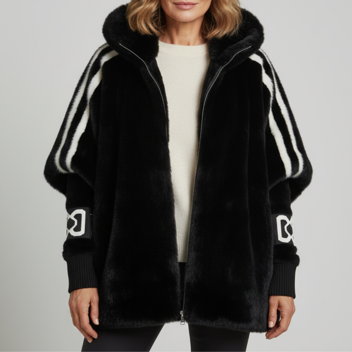 Regina | Striped-Sleeve Hooded Jacket