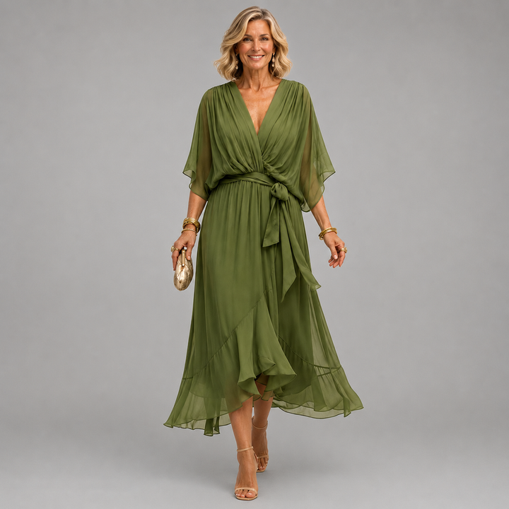 Kathleen | Flowing V-Neck Midi Dress