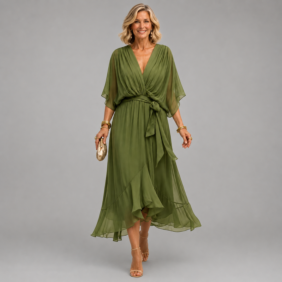 Kathleen | Flowing V-Neck Midi Dress