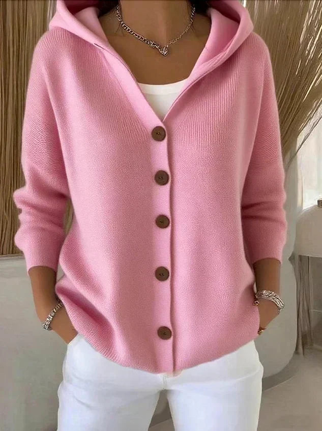 Sophia | Hooded Button-Up Cardigan
