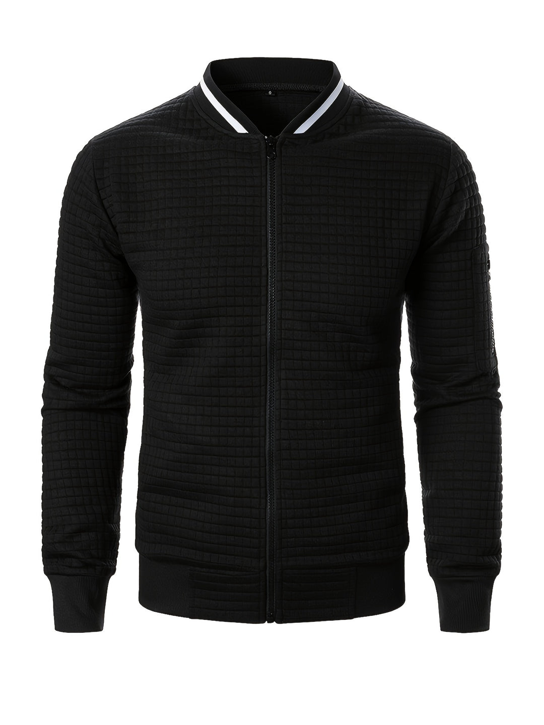 Spencer | Textured Zip-Up Bomber Jacket