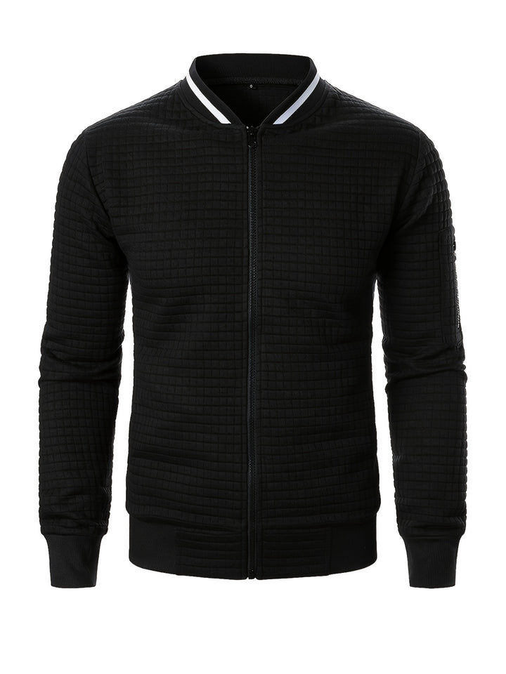 Spencer | Textured Zip-Up Bomber Jacket