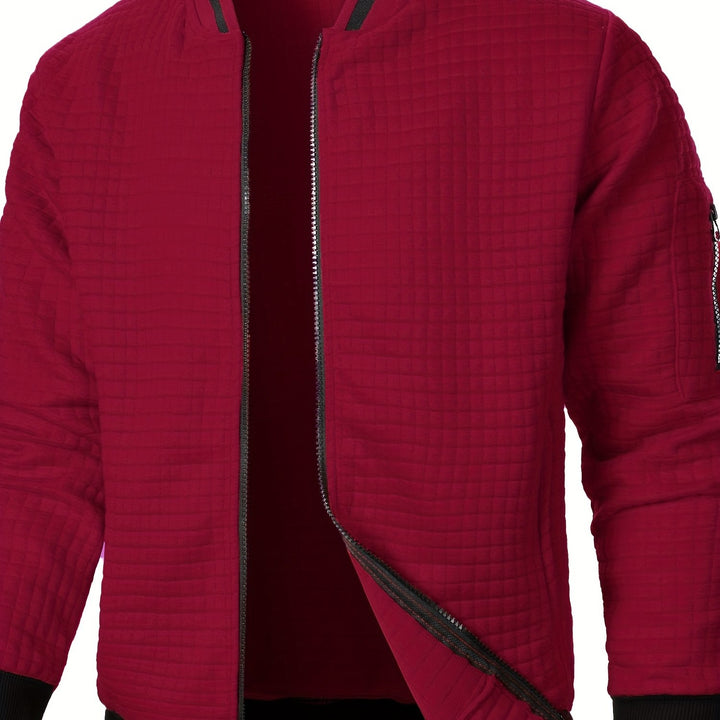 Spencer | Textured Zip-Up Bomber Jacket