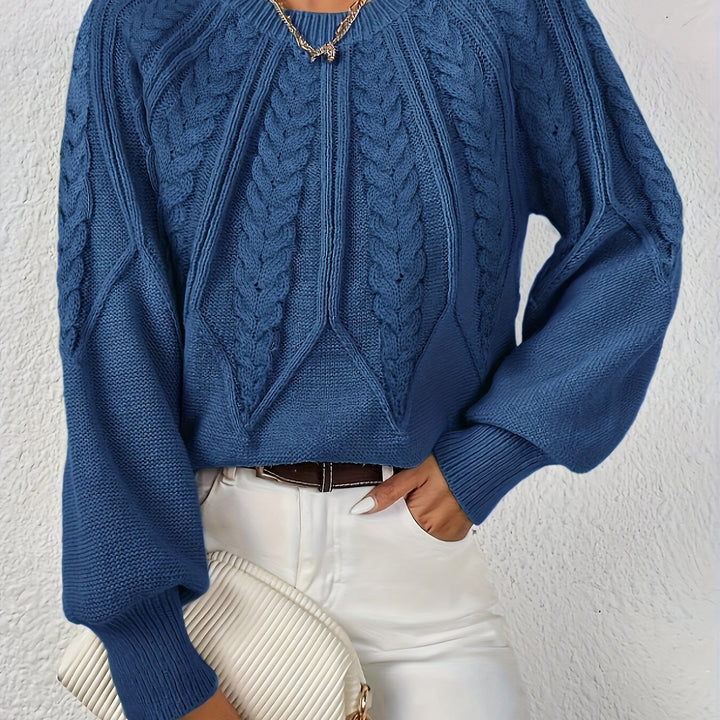 Fiona | Cable-Knit Round-Neck Sweater