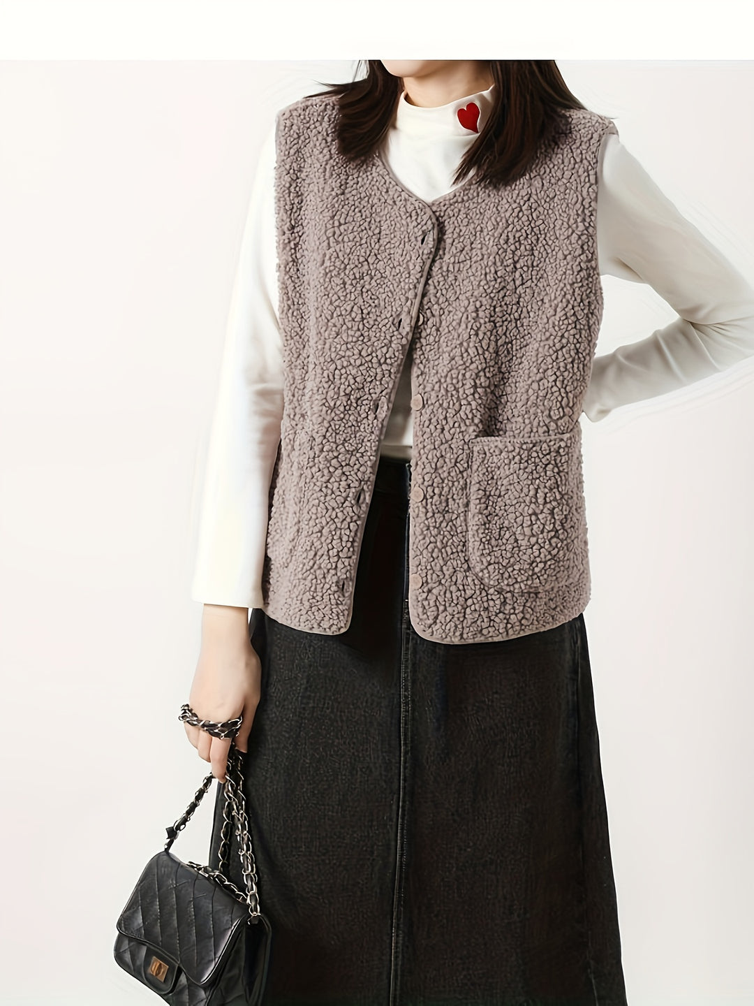 Roxanne | Textured Button-Front Gilet