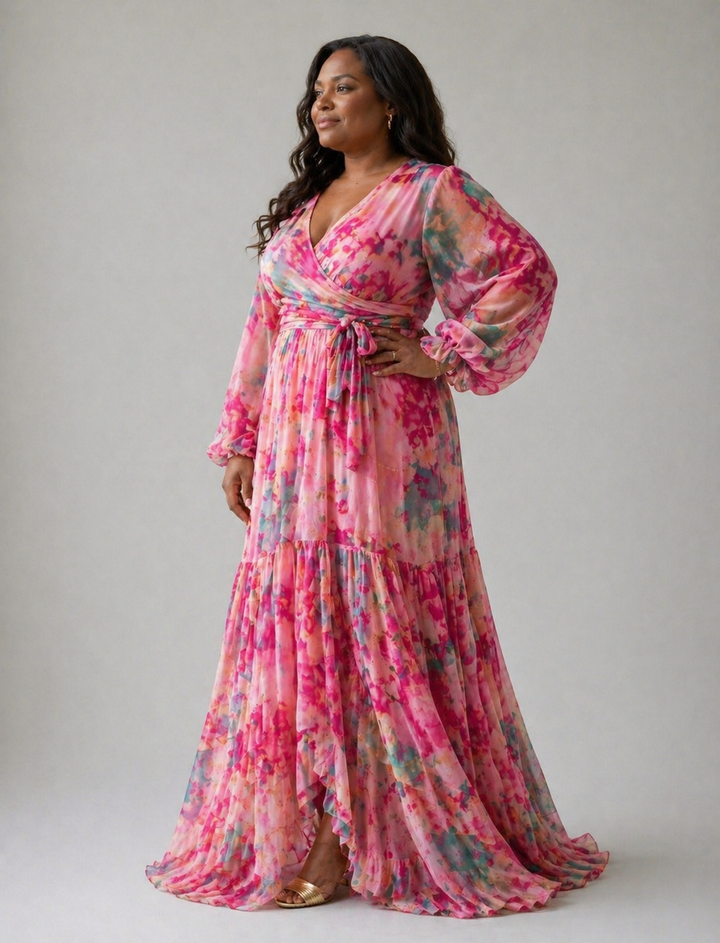 Eloise | Flowing Floral Wrap Dress