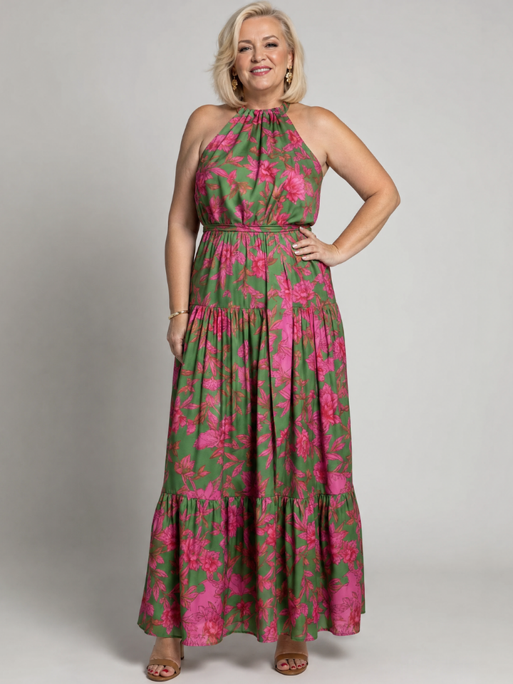 Deanna | Floral Halter Maxi Dress