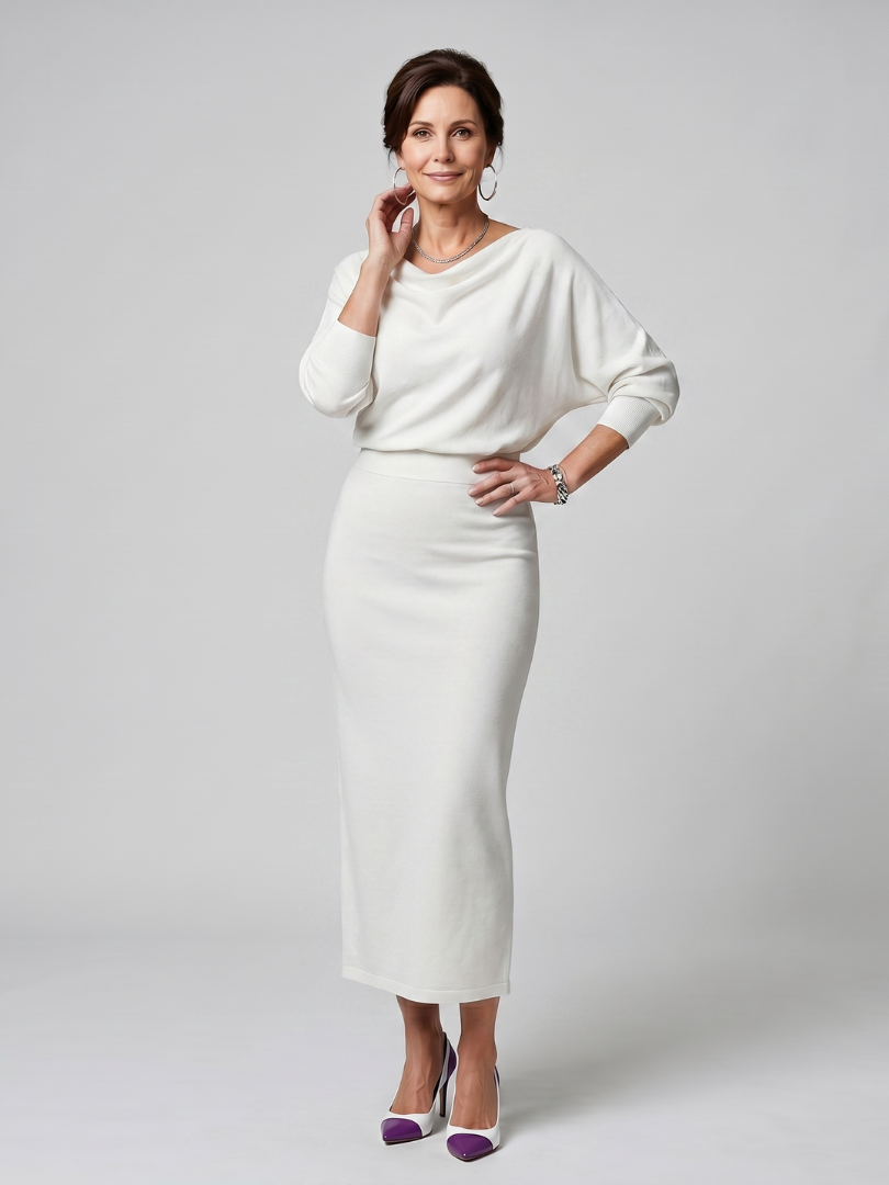 Aubrey | Draped Neck Midi Dress