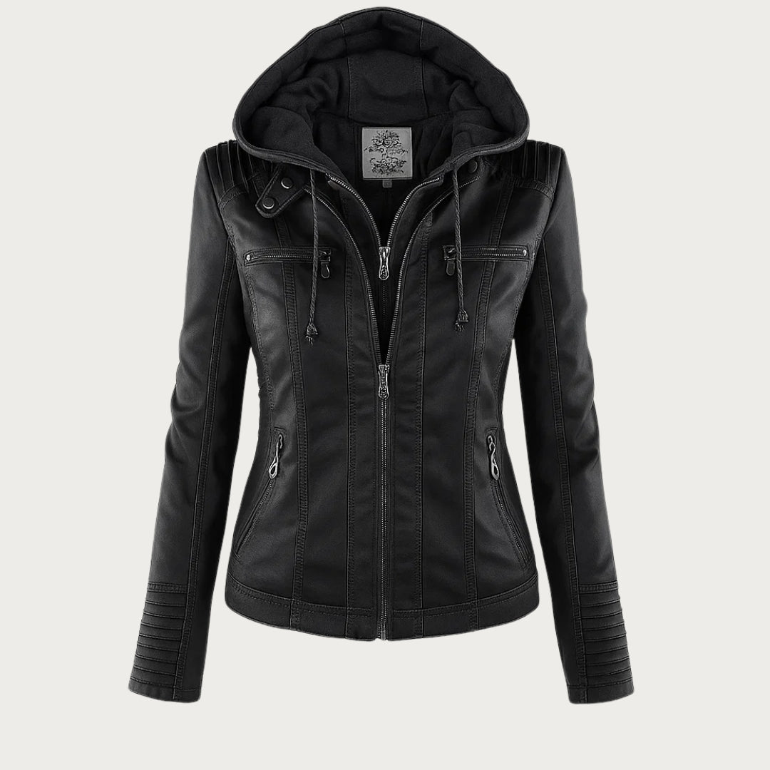Loretta | Hooded Biker Jacket