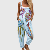Ilaria | Relaxed Fish Print Dungarees