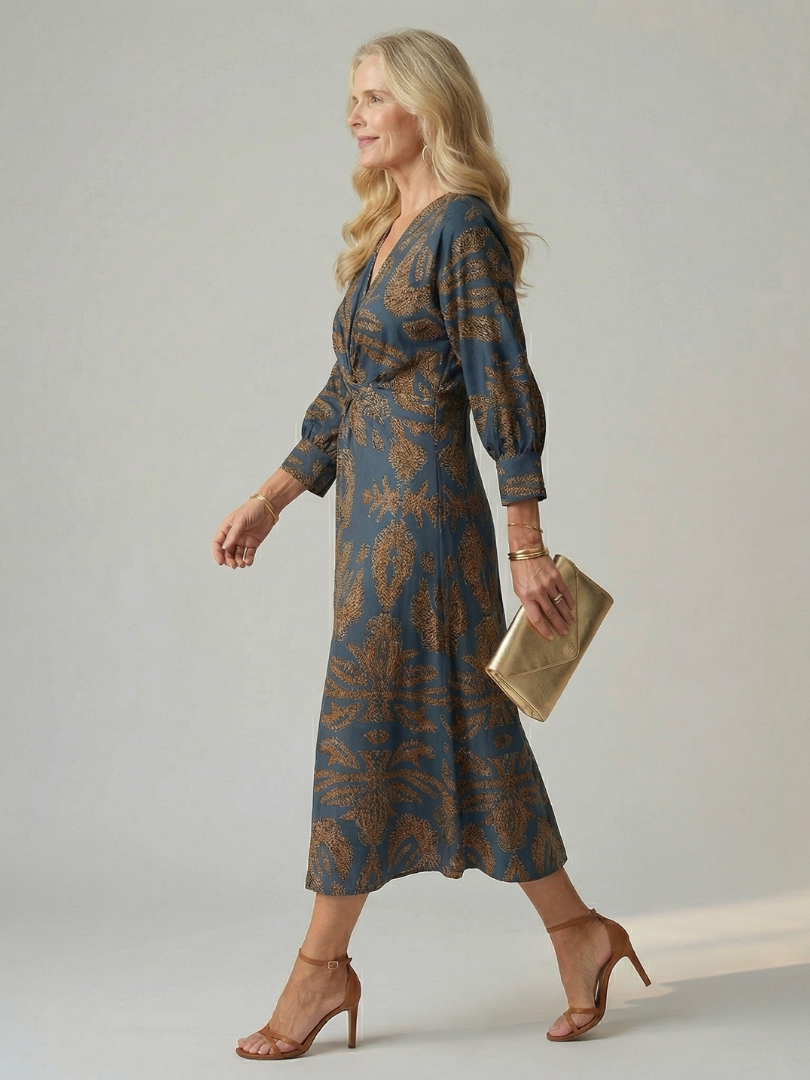Maureen | Twist-Front Midi Dress