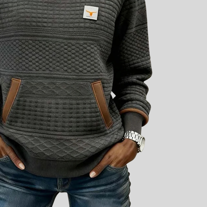 Deborah | Textured Crew Neck Sweatshirt