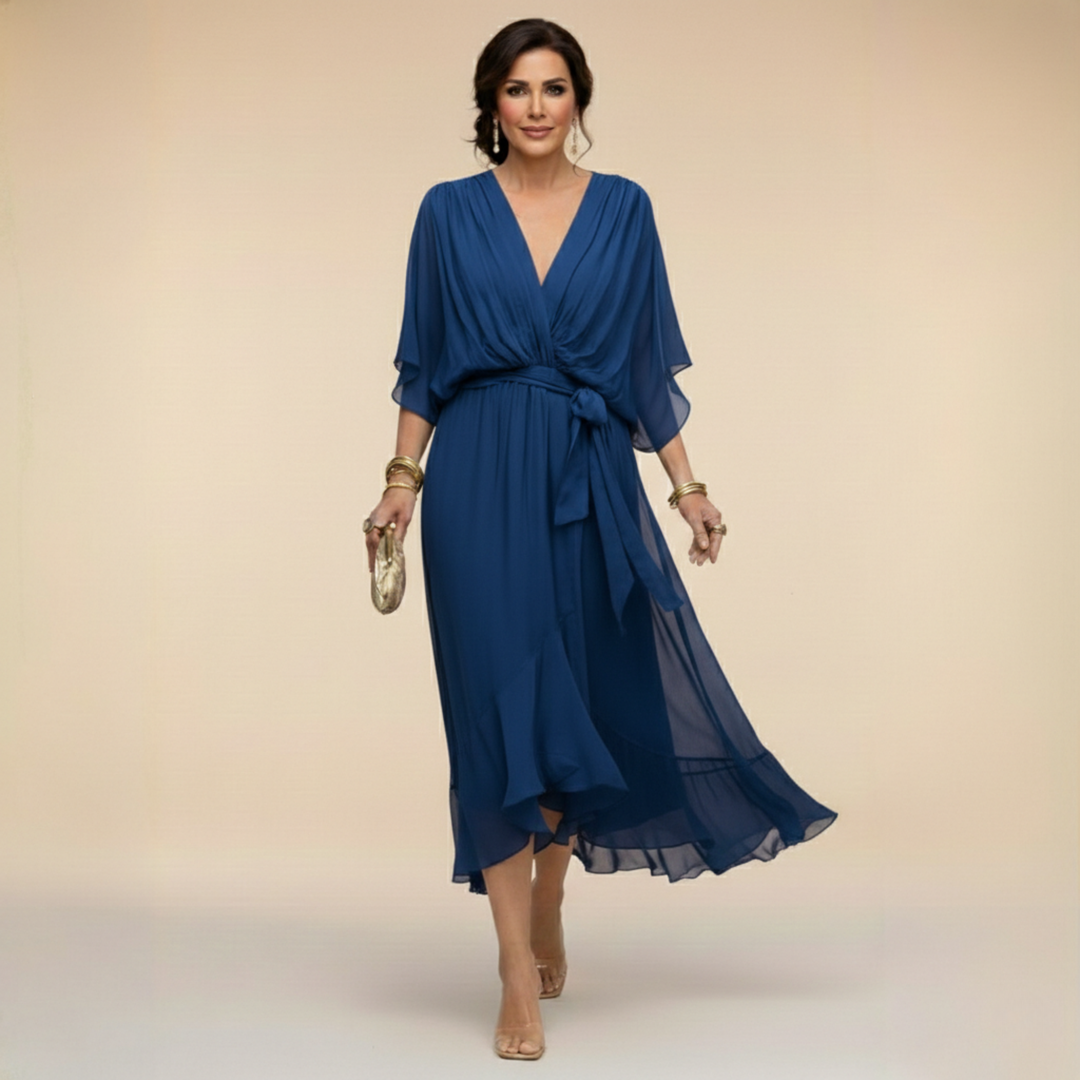 Susanna | Flowing V-Neck Midi Dress