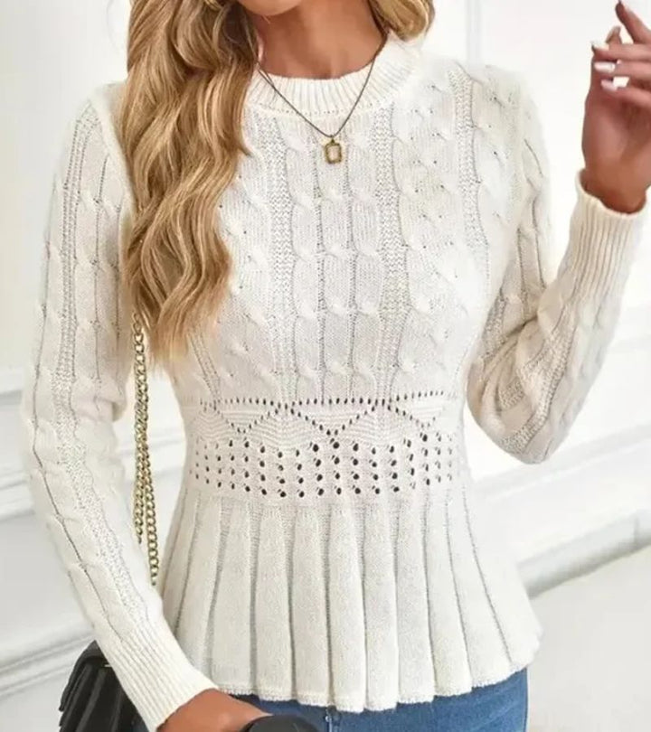 Marnelle | Refined Cable-Knit Peplum Jumper