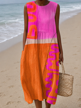 Tamsin | Sleeveless Colour-Block Midi Dress