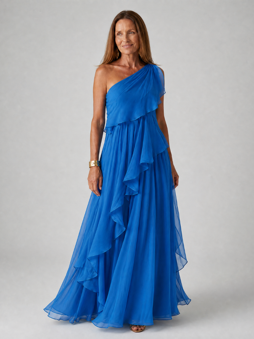 Talia | One-Shoulder Ruffled Maxi Dress