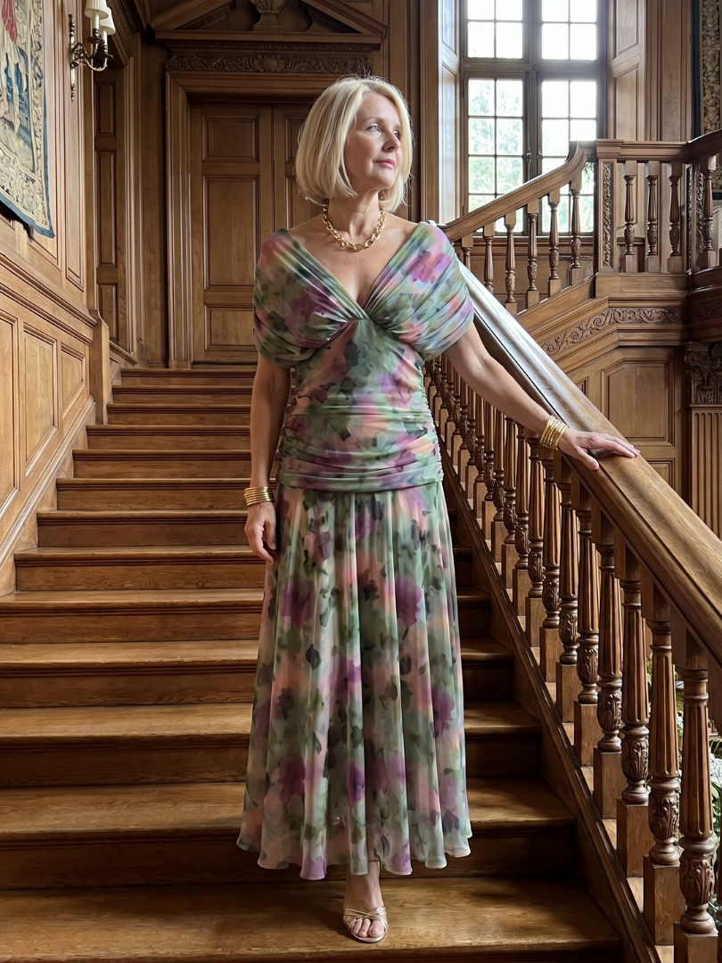 Aveline | Off-Shoulder Flowing Midi Dress
