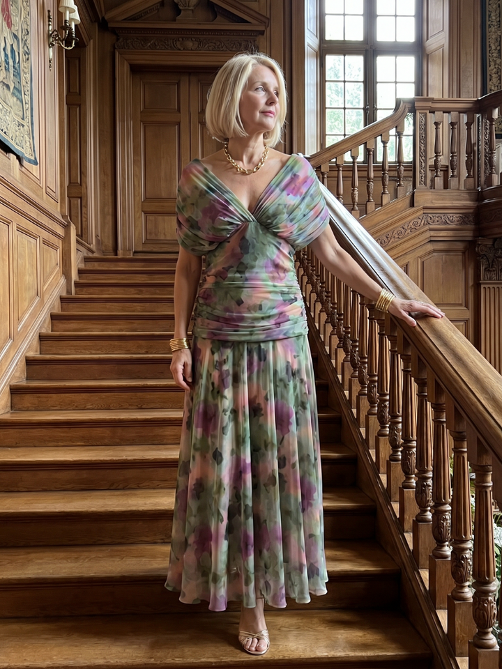 Aveline | Off-Shoulder Flowing Midi Dress