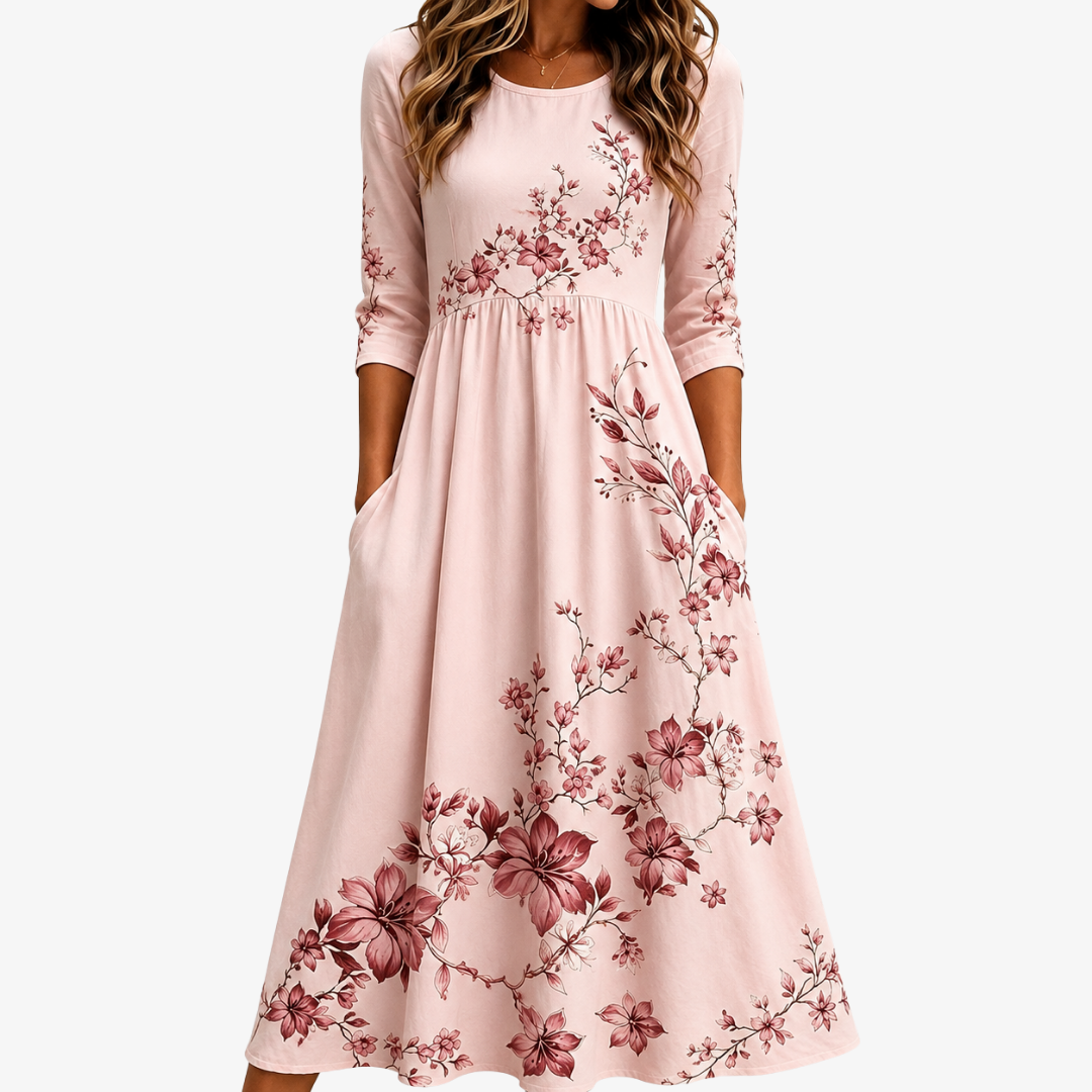 Elinor | Floral Pocket Midi Dress