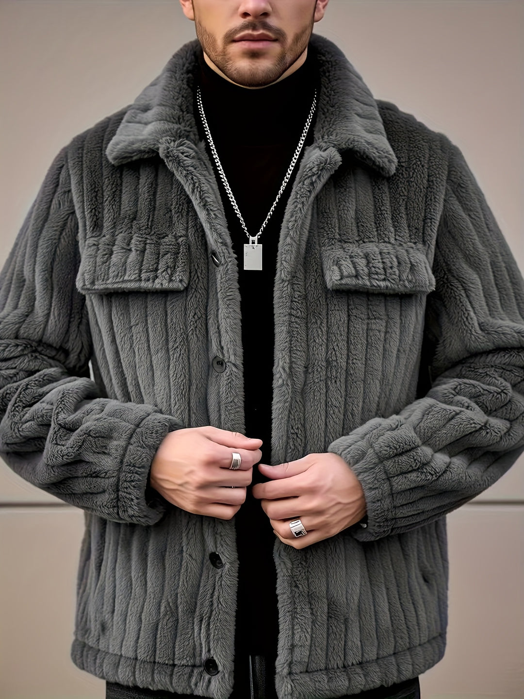Rhett | Textured Button-Front Jacket