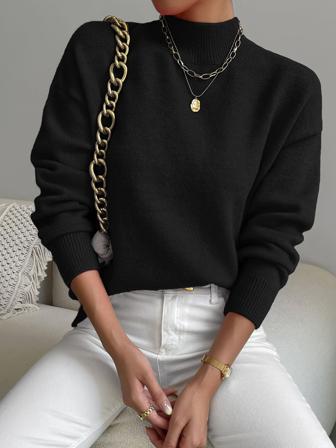 Sloane | Relaxed Mock Neck Jumper