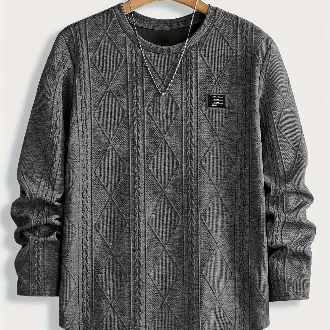 Everard | Textured Crew-Neck Long Sleeve Top