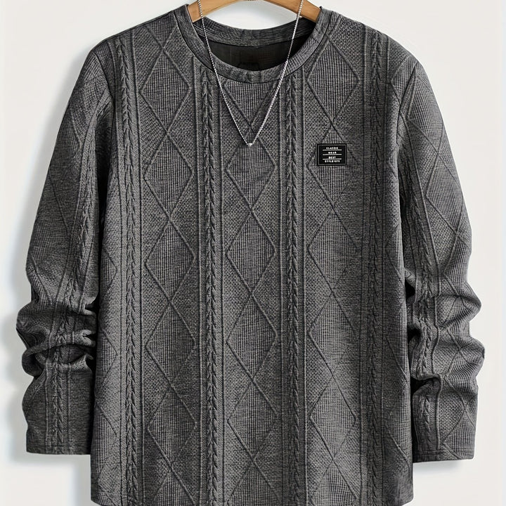 Everard | Textured Crew-Neck Long Sleeve Top