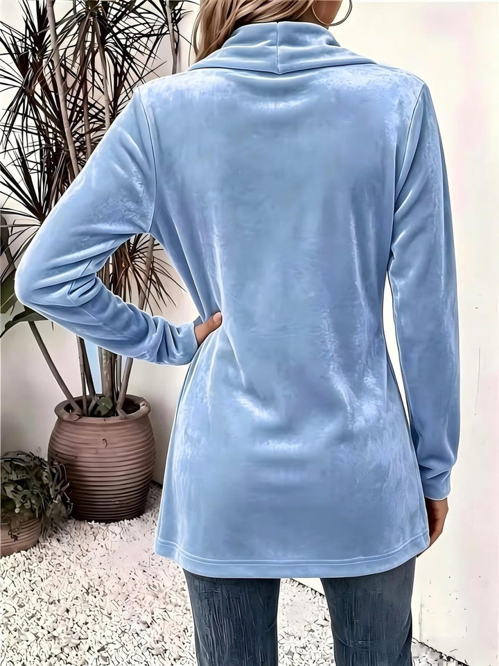 Juno | Soft Draped Button-Tab Blazer