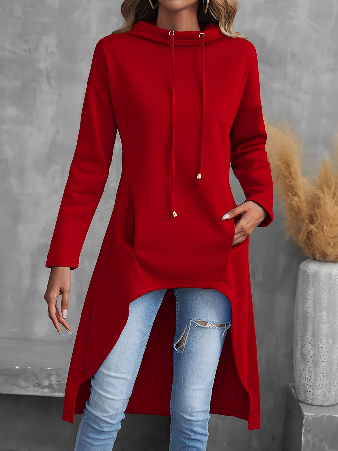 Elodie | High-Low Draped Hoodie