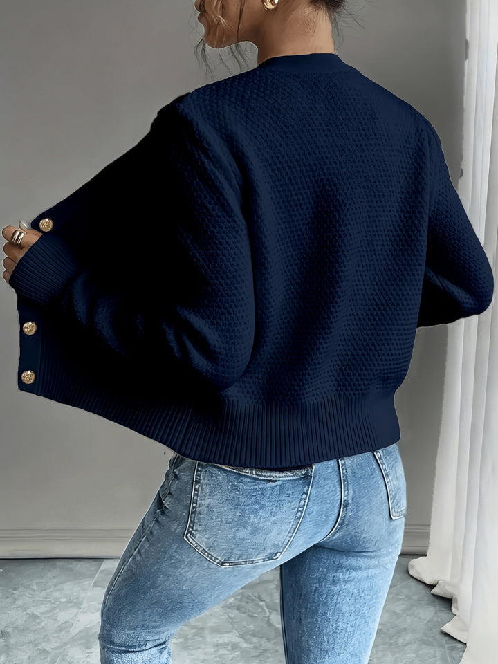 Lorraine | Cable-Knit Button-Front Cardigan