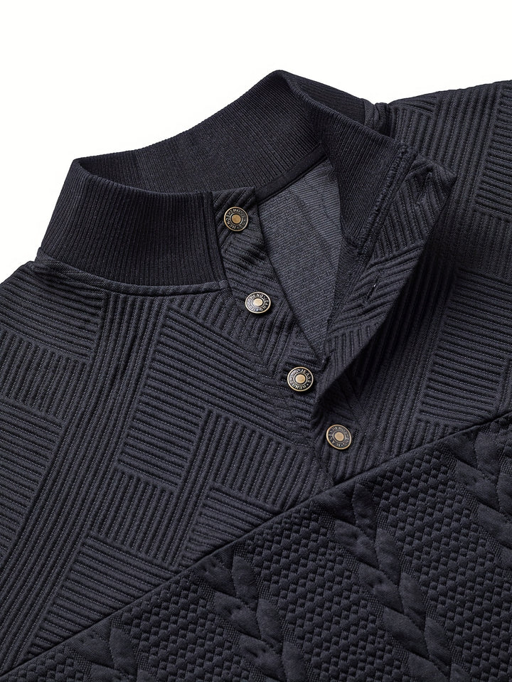 Malcolm | Textured Button-Neck Henley