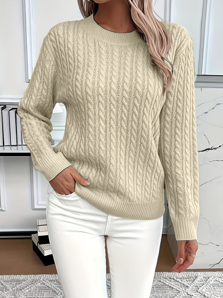 Maeve | Cable-Knit Round Neck Jumper
