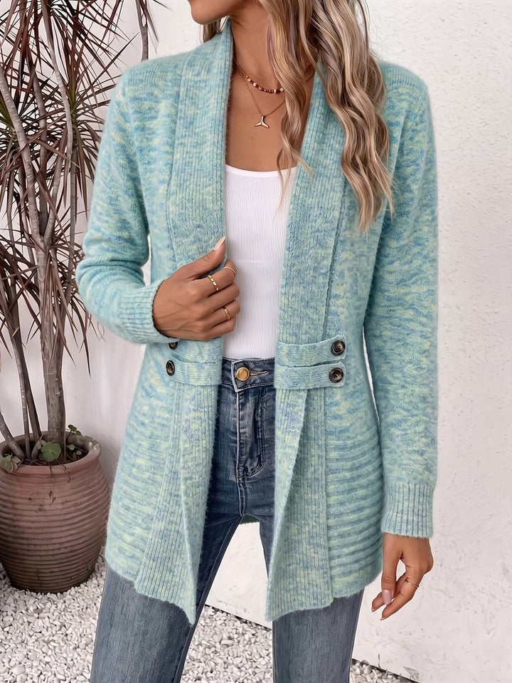 Sylvana | Marled Button-Tab Cardigan