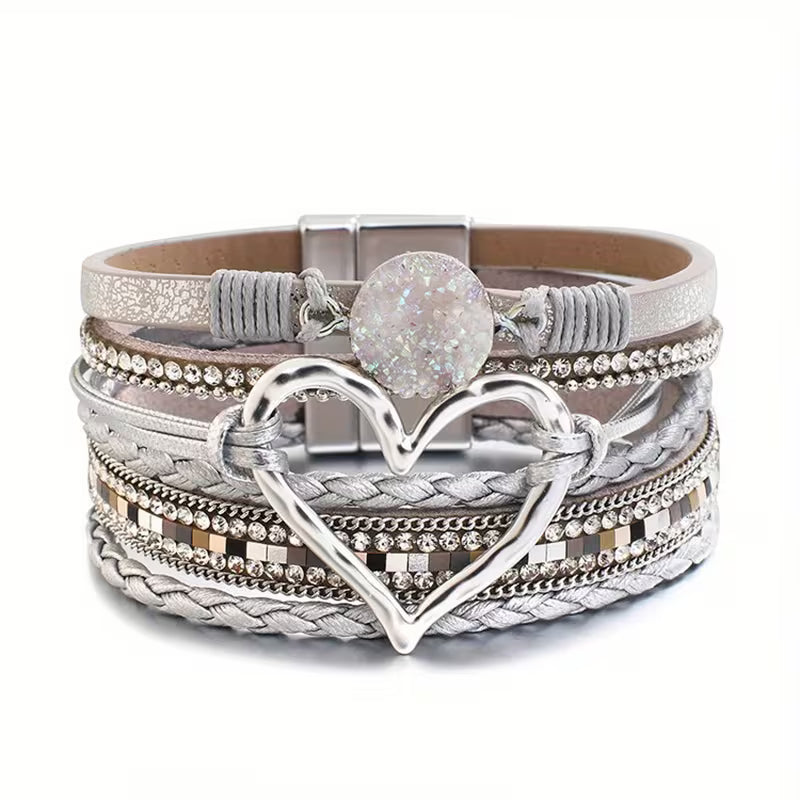 Ophelia | Layered Heart Cuff Bracelet