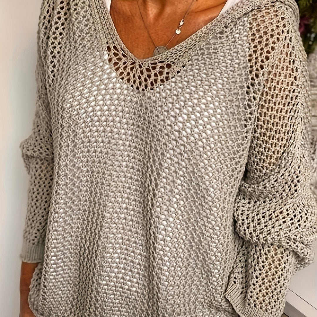 Marguerite | Open-Knit V-Neck Jumper